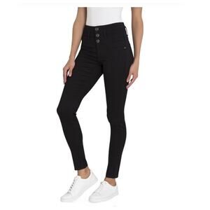 L.E.I. Women's Black Tatum Triple Button Skinny Jeans Sz 11
